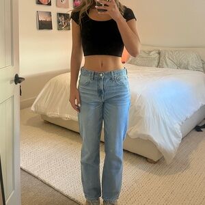 American Eagle Super high-rise ankle straight leg jeans